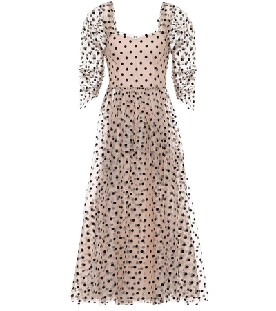 Isa Arfen Ethereal Polka-dotted Tulle Dress In Llack