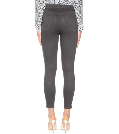 Shop J Brand Alana Coated Skinny Jeans In Grey
