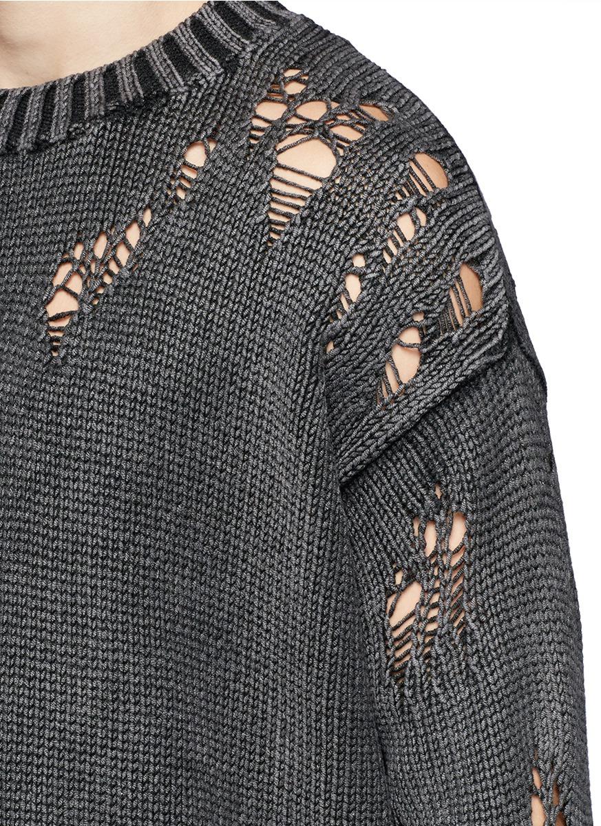 r13 bleached distressed sweater