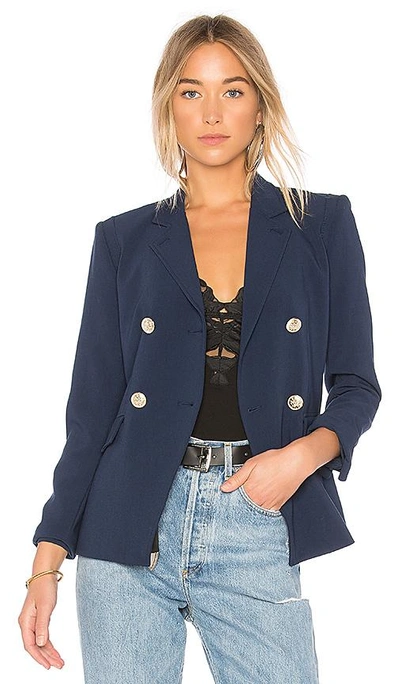 Shop L Agence The Marc Blazer In Navy