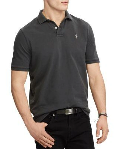 Polo Ralph Lauren Weathered Mesh Classic Fit Polo Shirt In Dark Carbon Grey