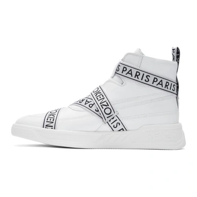 Shop Kenzo White Coby High-top Sneakers