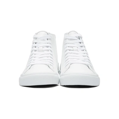 Shop Kenzo White Leather High-top Sneakers