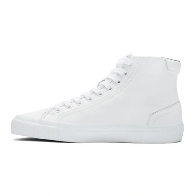 Shop Kenzo White Leather High-top Sneakers