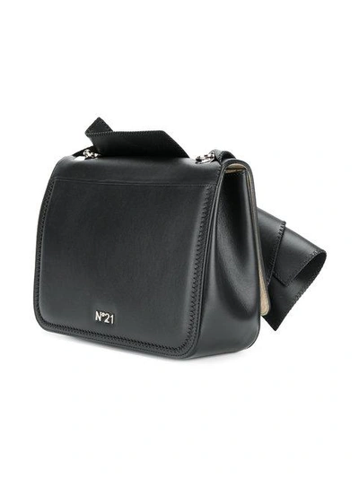 Shop N°21 Nº21 Abstract Bow Shoulder Bag - Black