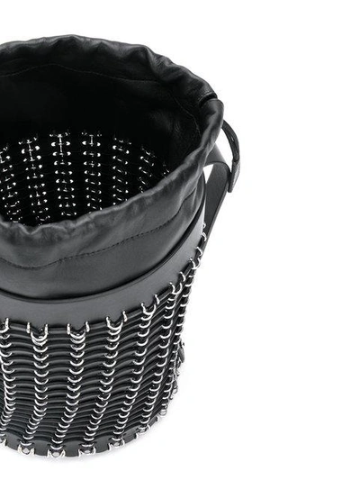 Shop Paco Rabanne - Metal Hoops Bucket Bag  In Black