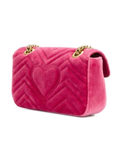 Shop Gucci Gg Marmont Embroidered Bag In Pink