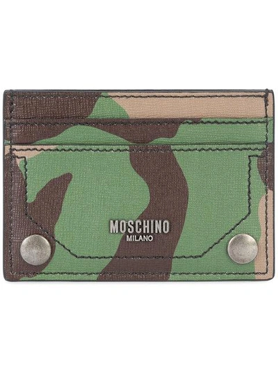 Shop Moschino Camouflage Print Cardholder