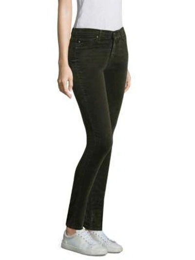 Shop Ag Velvet Skinny Pants In Climbing Ivy