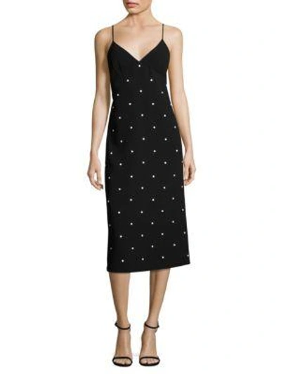 Shop Tibi Neve Beaded Camisole Dress In Black-white