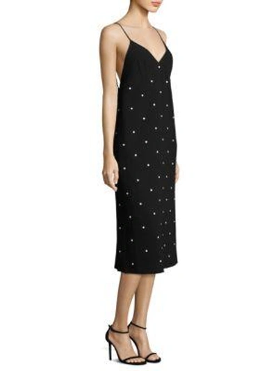 Shop Tibi Neve Beaded Camisole Dress In Black-white