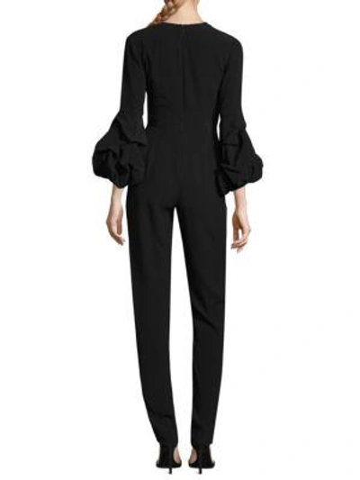 Shop Alexis Maximilia Exaggerated Sleeve V-neck Jumpsuit In Black