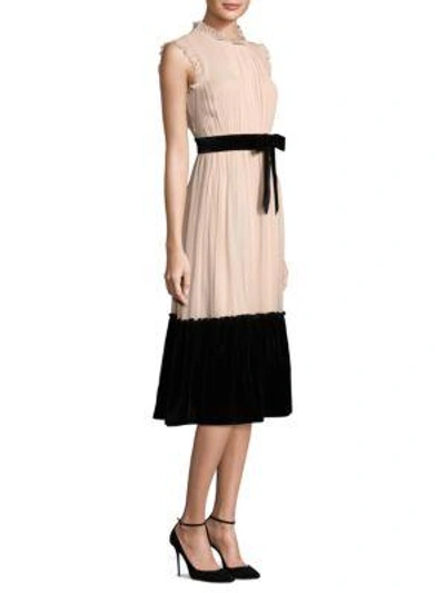 irregular hem chiffon dress Red Midi with Ruffle Edge and Red / S Yes Cares Color:Olivo Petite Casual Dresses | Style:ST3927HB01