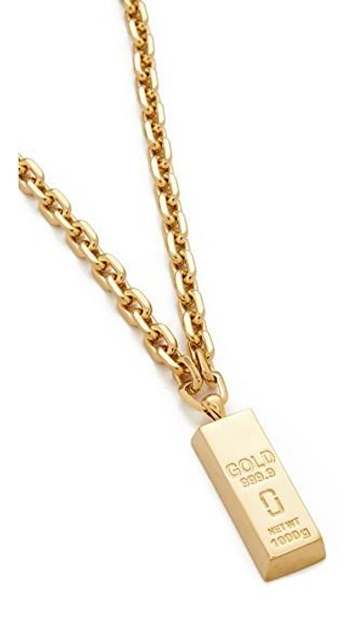 Shop Marc Jacobs Respect Bar Necklace In Gold