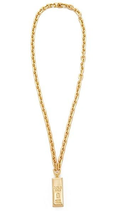 Shop Marc Jacobs Respect Bar Necklace In Gold