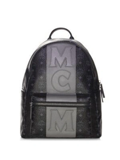 Shop Mcm Stark Textured Backpack In Black