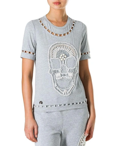 Shop Philipp Plein T-shirt Round Neck Ss "elias Karmon Way"