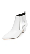 Diane Von Furstenberg Mollo Point-toe Leather Ankle Boots In Ivory Leather