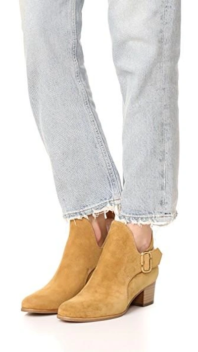 Shop Marc Jacobs Ginger Interlock Ankle Booties In Camel