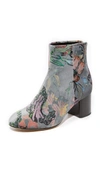 Rag & Bone Drea Velvet Ankle Boots In Grey Floral