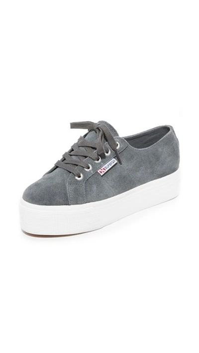 Superga 2790 Suede Platform Sneakers In Grey | ModeSens