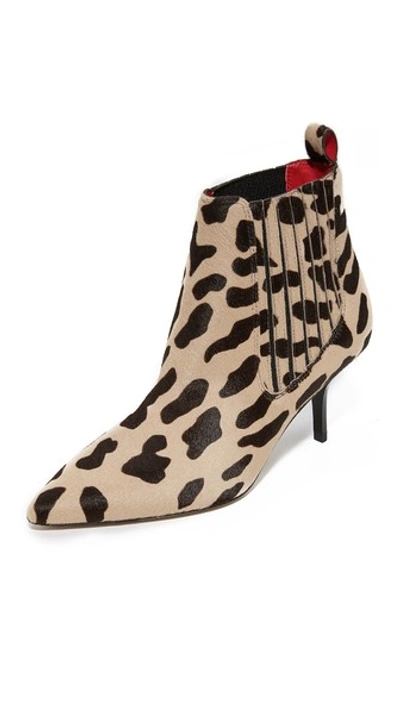 Diane Von Furstenberg Woman Leopard-print Calf Hair Ankle Boots Animal Print In Natural