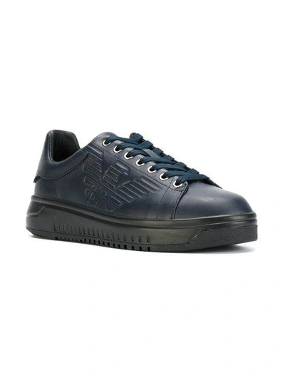 Shop Emporio Armani Eagle Logo Sneakers