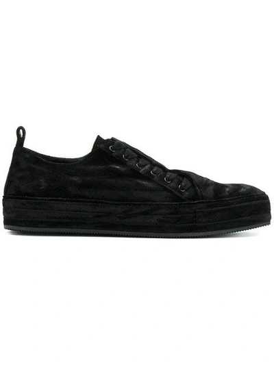 Shop Ann Demeulemeester Concealed Lace Trainers In Black