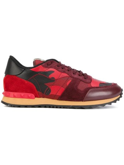 Shop Valentino Rockrunner Sneakers In Red