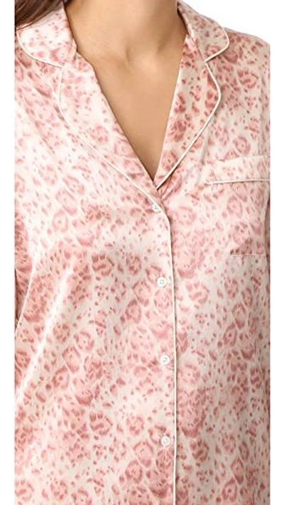 Shop Stella Mccartney Poppy Snoozing Short Pj Set In Pale Pink Leopard Print