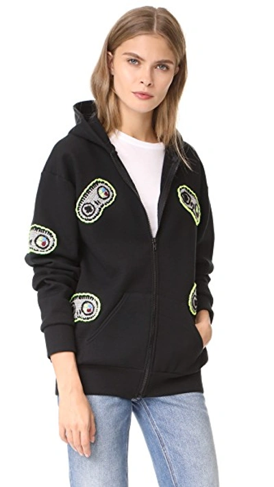 Michaela Buerger Hooded Sweatshirt With Game Controls In Black