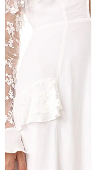 Shop For Love & Lemons Rosebud Embroidery Mini Dress In Ivory