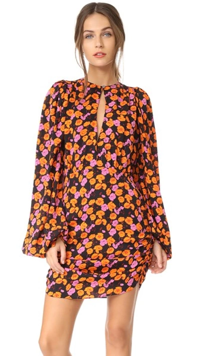 Magda Butrym Udine Floral-print Silk Blouson Minidress In Orange | ModeSens
