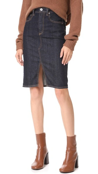 Ag Emery High-waist Pencil Denim Skirt In Indigo Autumn