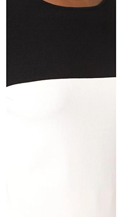 Shop Diane Von Furstenberg Colorblock Fitted Pullover In Black/ivory
