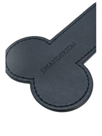 Shop Jw Anderson Leather Keyring In Black