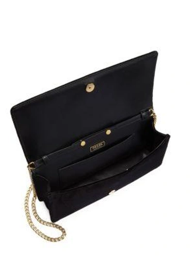 Shop Prada Velvet Chain Clutch In Black