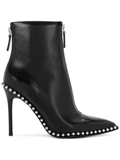 Shop Alexander Wang Studded Ankle Boots In 001 Noir/argent