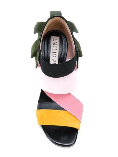 Shop Emilio Pucci Frilled Stiletto Sandals - Multicolour