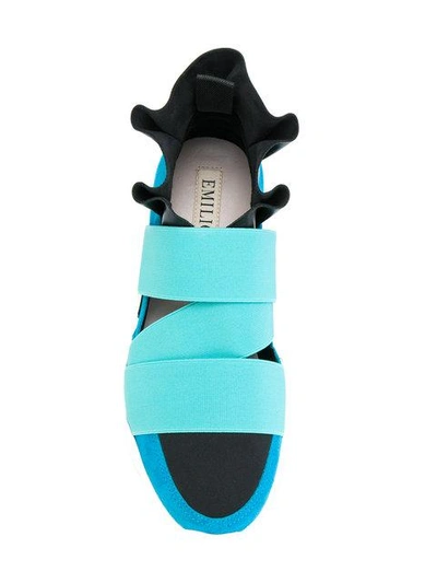 Shop Emilio Pucci Ruffled Slip-on Sneakers