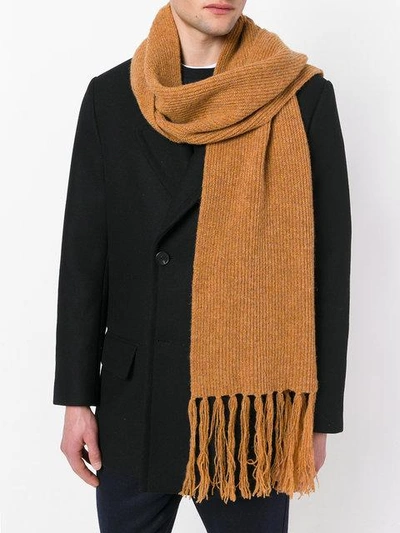 Shop Ami Alexandre Mattiussi Fisherman's Rib Knit Scarf