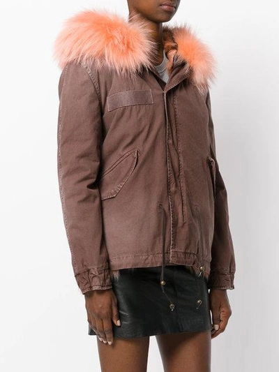 Shop Mr & Mrs Italy Fox Fur Trim Parka - Brown