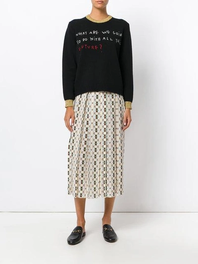 Shop Gucci - Coco Capitán Embroidered Knit Top
