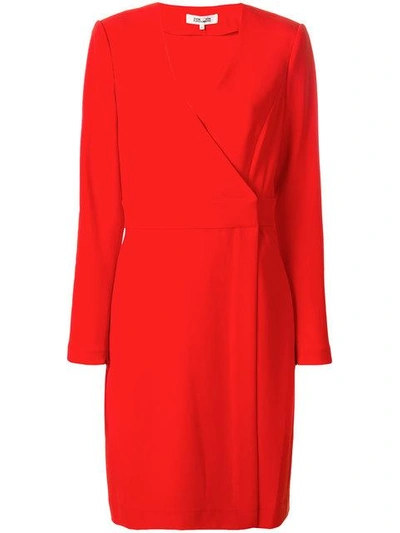 Shop Diane Von Furstenberg Tailored Wrap Dress In Red