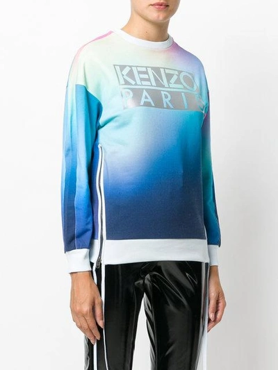 Shop Kenzo Paris Print Sweatshirt - Blue