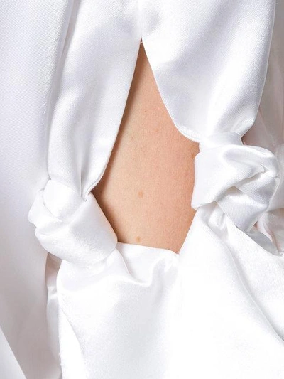 Shop Victoria Victoria Beckham Twisted Sleeves Detail Top In White