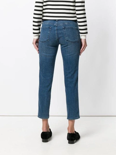 Shop J Brand Low Rise Cropped Jeans In Blue