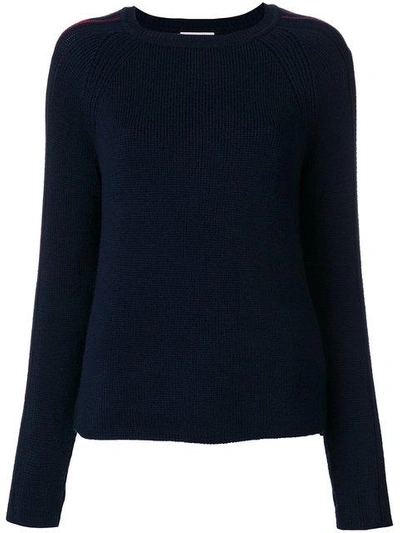 Shop Moncler Logo Sleeve Sweater