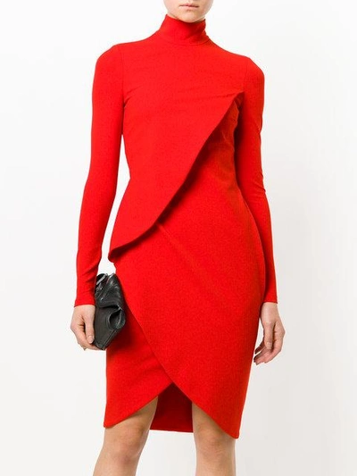 Shop Givenchy Layered Fitted Dress In Red