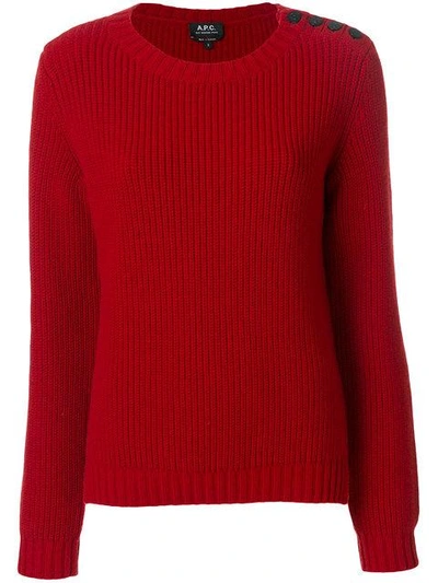 Shop Apc Side Buttoned Knit Jumper